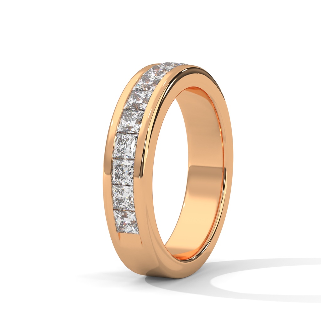 14K Rose Gold Refined October Diamond setting view
