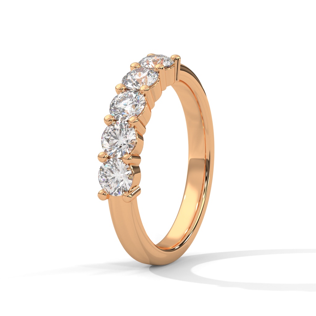 14k Rose Gold Pristine Charm Diamond Ring Top Angle Diamond Setting View