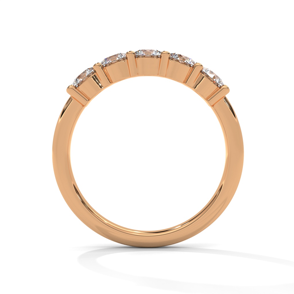 14k Rose Gold Pristine Charm Diamond Ring Side View