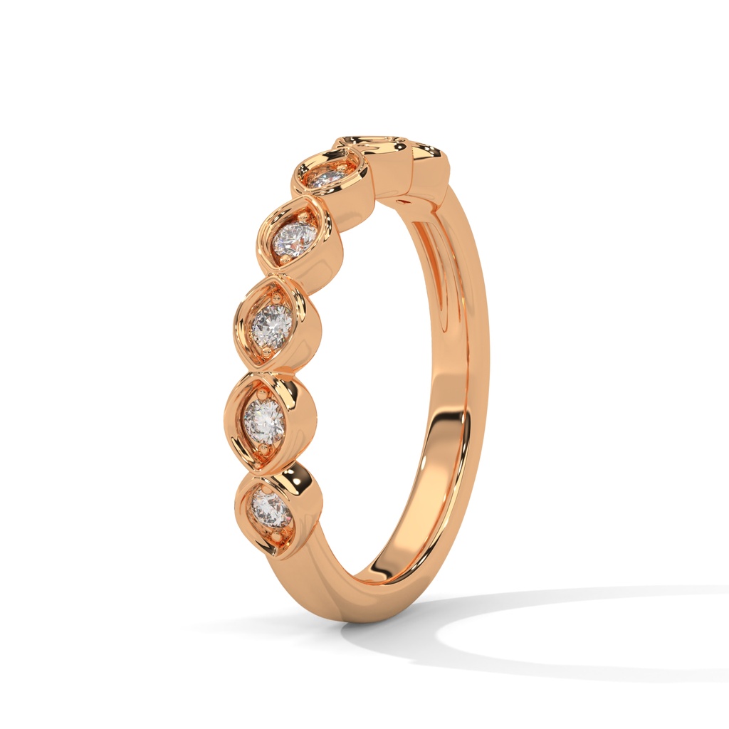 Rose Gold Regalia Bloom Diamond Ring Front Angle View