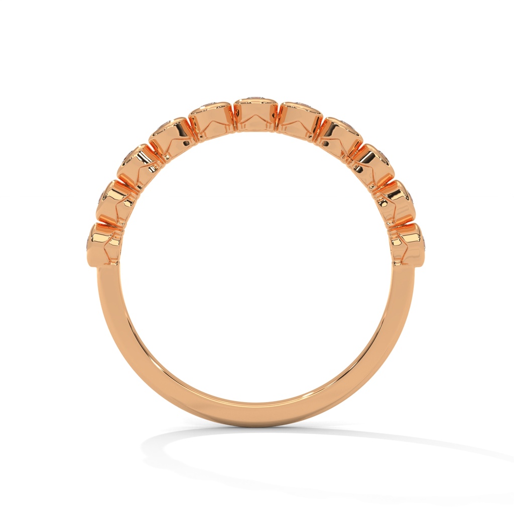 Rose Gold Mini Prismatic Diamond Ring Side Angle