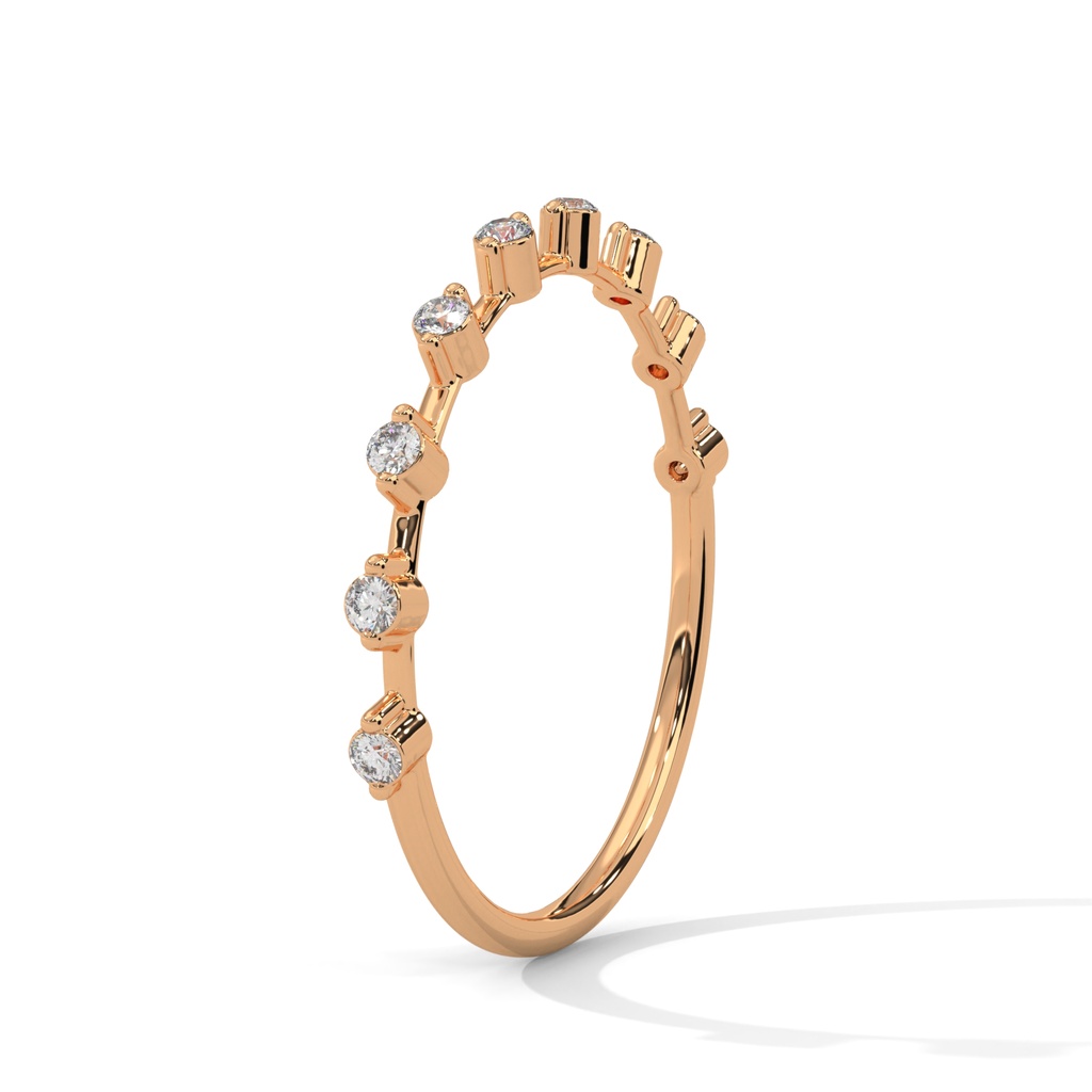 Reveries Diamond Band Ring Top Angle(Rose Gold)