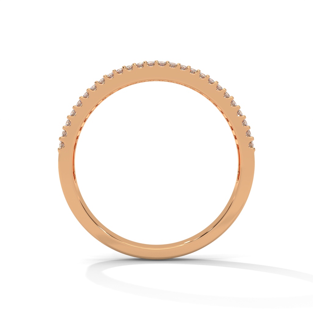 Rose Gold Bespoke Amber Diamond Band Ring side Angle