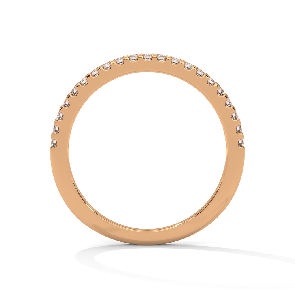 Rose Gold Halo Aloha Diamond ring side angle view