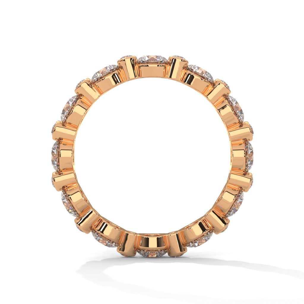 Rose Gold Celine Shield Diamond Ring Side View