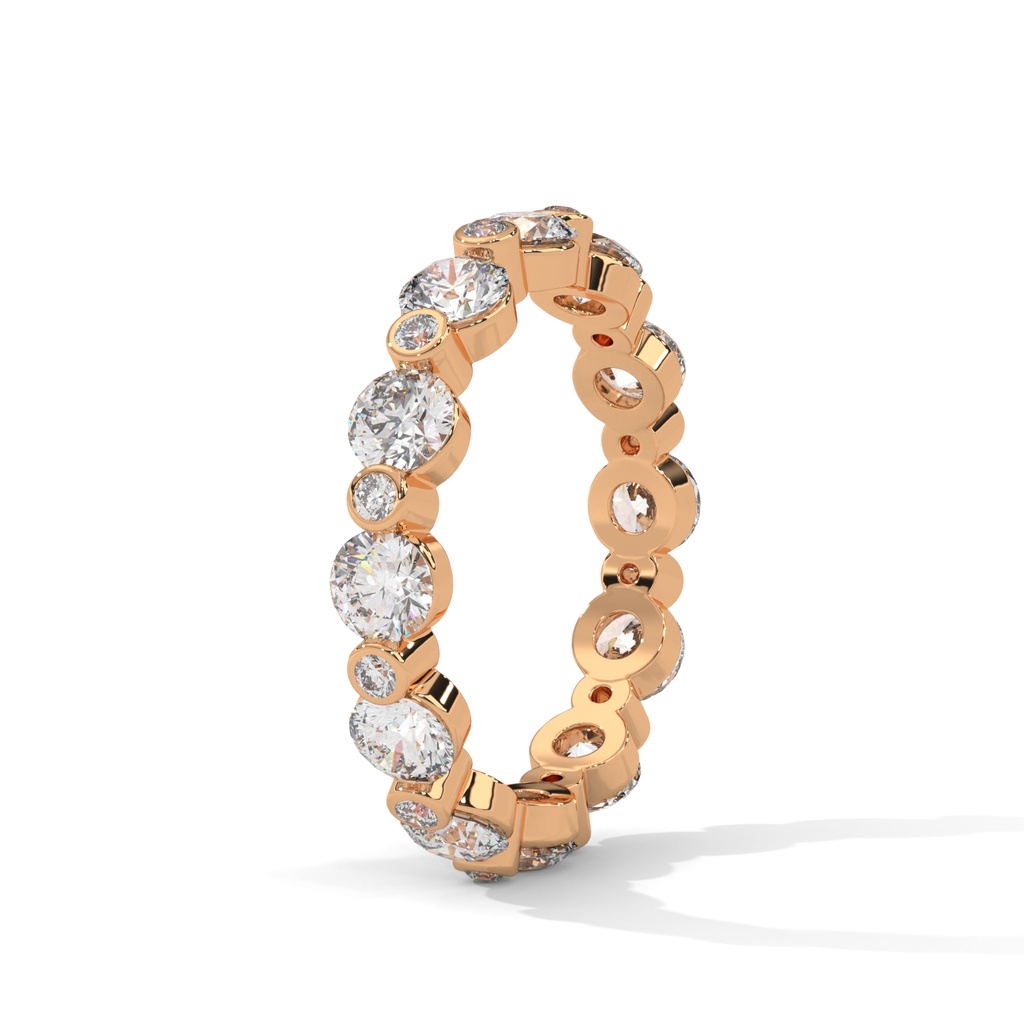 Rose Gold Celine Shield Diamond Ring Front side view