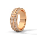 14K Rose Gold Sublime Racherche Diamond Band Top diamonds Setting view