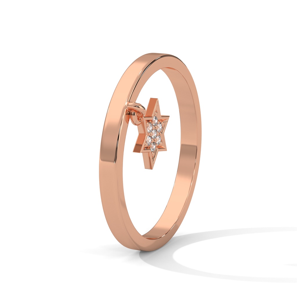 Cross Pattee Charm Band Side Angle(Rose Gold)