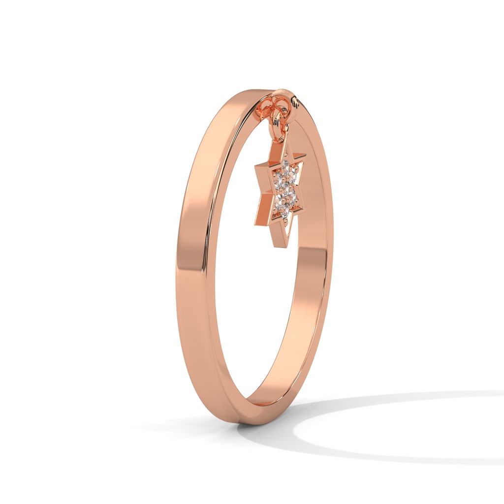 Cross Pattee Charm Band Side Angle(Rose Gold)