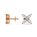14K Rose Gold Alexis Diamond Earrings side profile view showing the secure post and butterfly backing