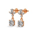 14K Rose Gold Lush Vanya Diamond Earring front perspective view showing the vertical drop design with round and marquise diamond accents.