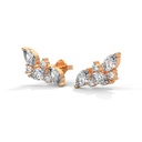 14K Rose Gold Flora Diamond Earring front perspective view