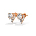 14K Rose Gold Circle of Light Diamond Studs front perspective view showing the brilliant round diamond cluster arranged in a seamless "circle of light" formation.