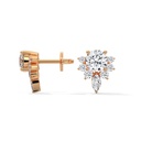 14K Rose Gold Circle of Light Diamond Studs side profile view highlighting the secure post and the elegant, low-profile circular basket setting.