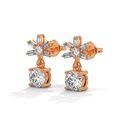 14K Rose Gold Bugget Tangling Round Earrings front perspective view