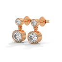 14K Rose Gold Aliex Two Stone Diamond front perspective view showing the vertical double-diamond drop setting