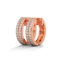 14K Rose Gold Eliana Two Line diamond Earrings front perspective view showing the double row of diamonds