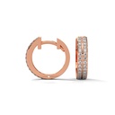 14K Rose Gold Eliana Two Line diamond Earrings side profile and back view showing the hinge mechanism