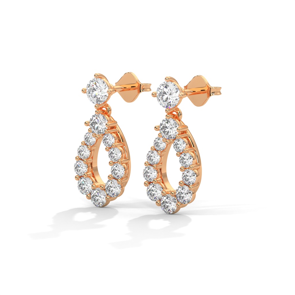 14K Rose Gold Iconic Dewdrop Diamond earring side view