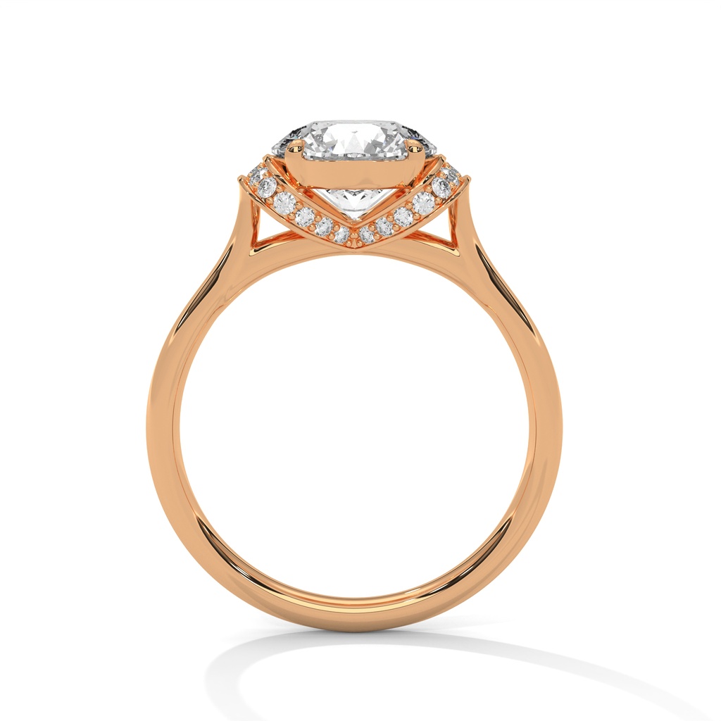 14k Rose Gold Double Cuff Diamond Ring Side view