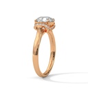 14k Rose Double Cuff Diamond Ring side diamond setting view