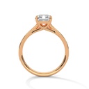14K Rose Gold Emerald Cut Diamond Ring side diamond Pave setting view