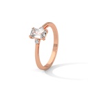Rose Gold Emerald-Studded Gold Ring Top Angle View