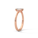 Rose Gold Emerald-Studded Gold Ring Side View