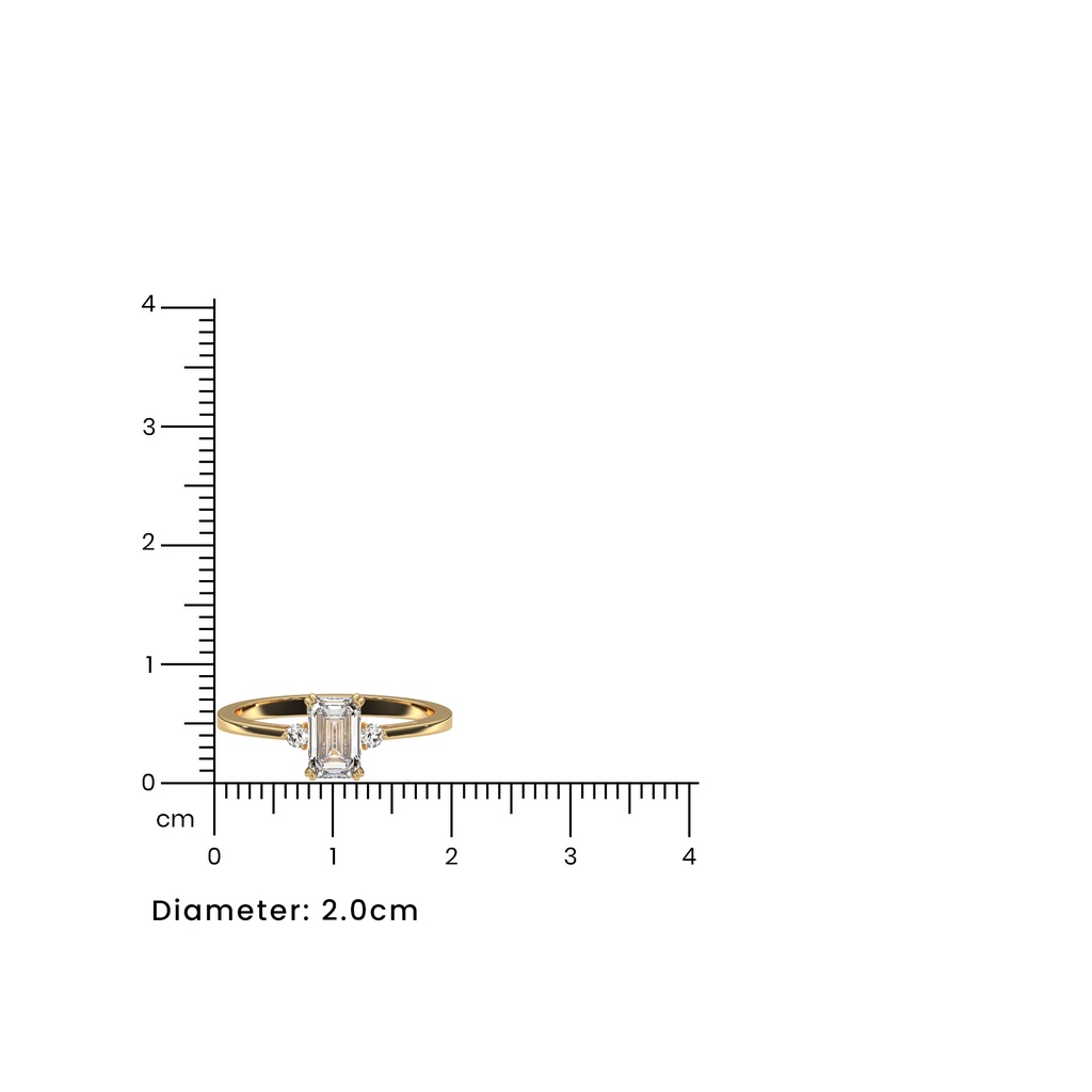 Emerald-Studded Gold Ring Size Guide
