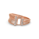 Rose Gold Celestial Bar Open-Frame Diamond Ring front View