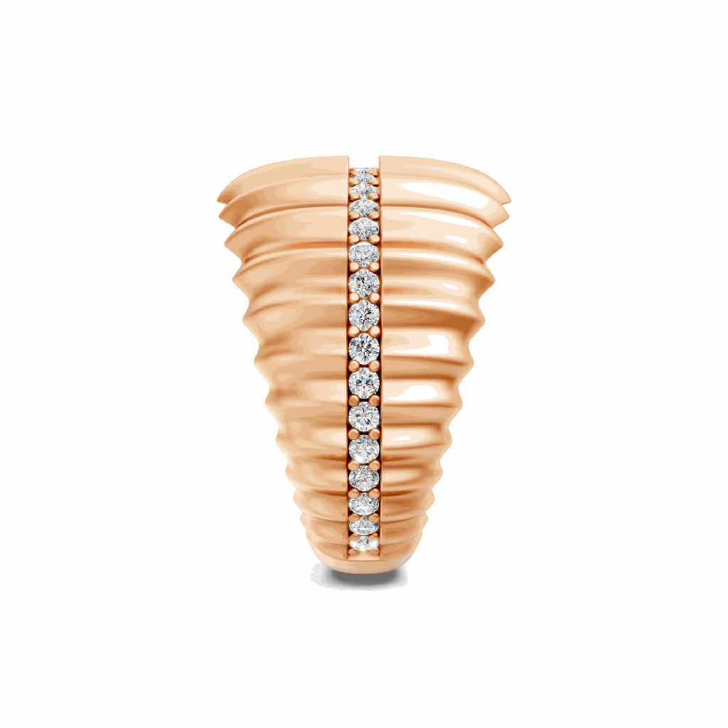 14k Rose Gold Rosewave Diamond Band Front diamond View