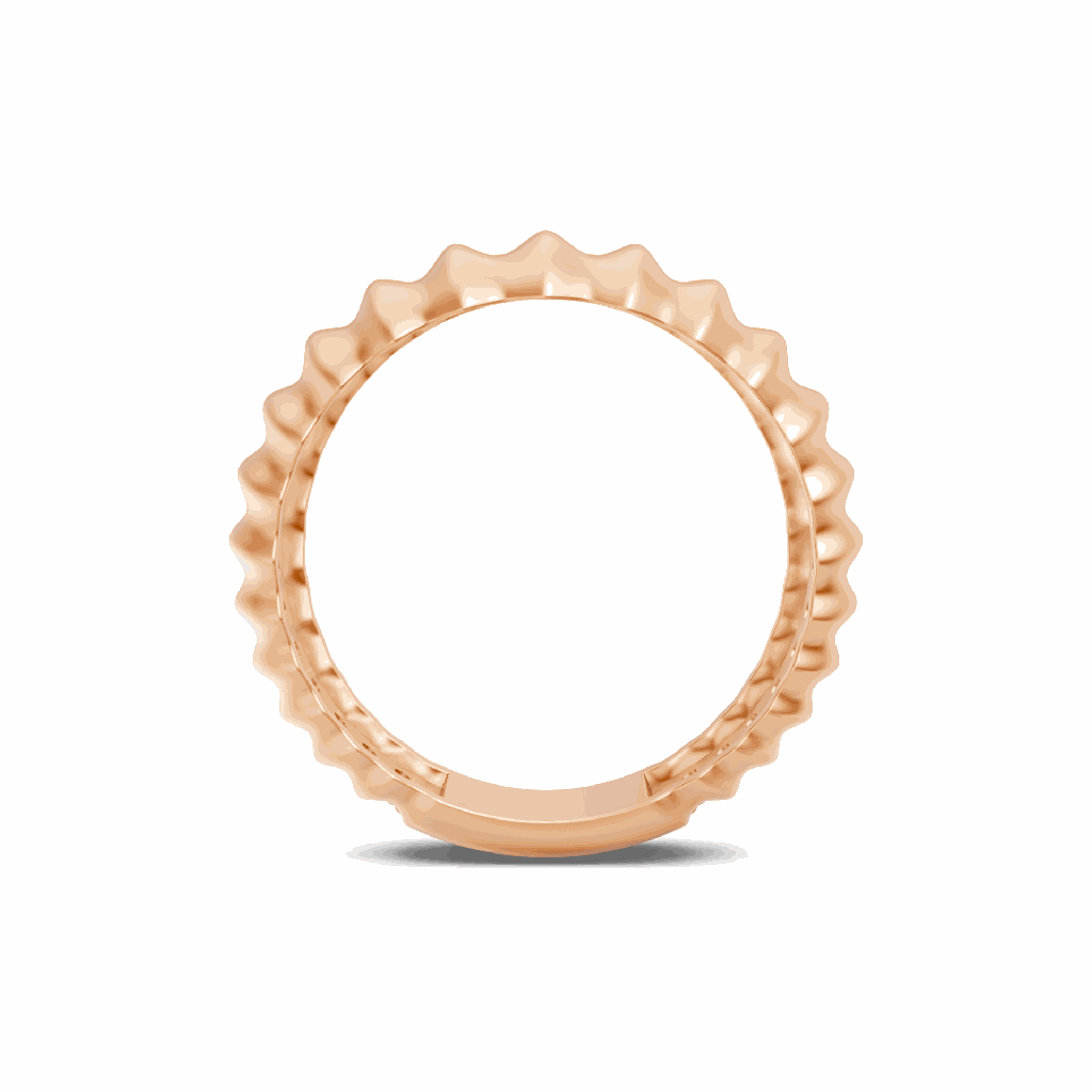 14k Rose Gold Rosewave Diamond Band side view