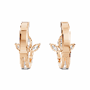 4K Rose Gold Petal Spark Hoops back perspective view showing the hinge detail