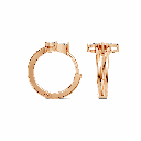 14K Rose Gold Petal Spark Hoops side profile view showing the hoop curvature