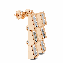 14K Rose Gold Prism Drop Earrings side perspective view highlighting the stepped architectural setting