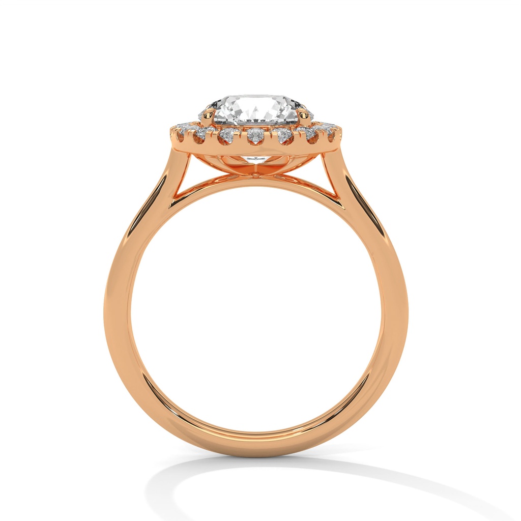 14K Rose Gold Aurelia Round Diamond Ring side View