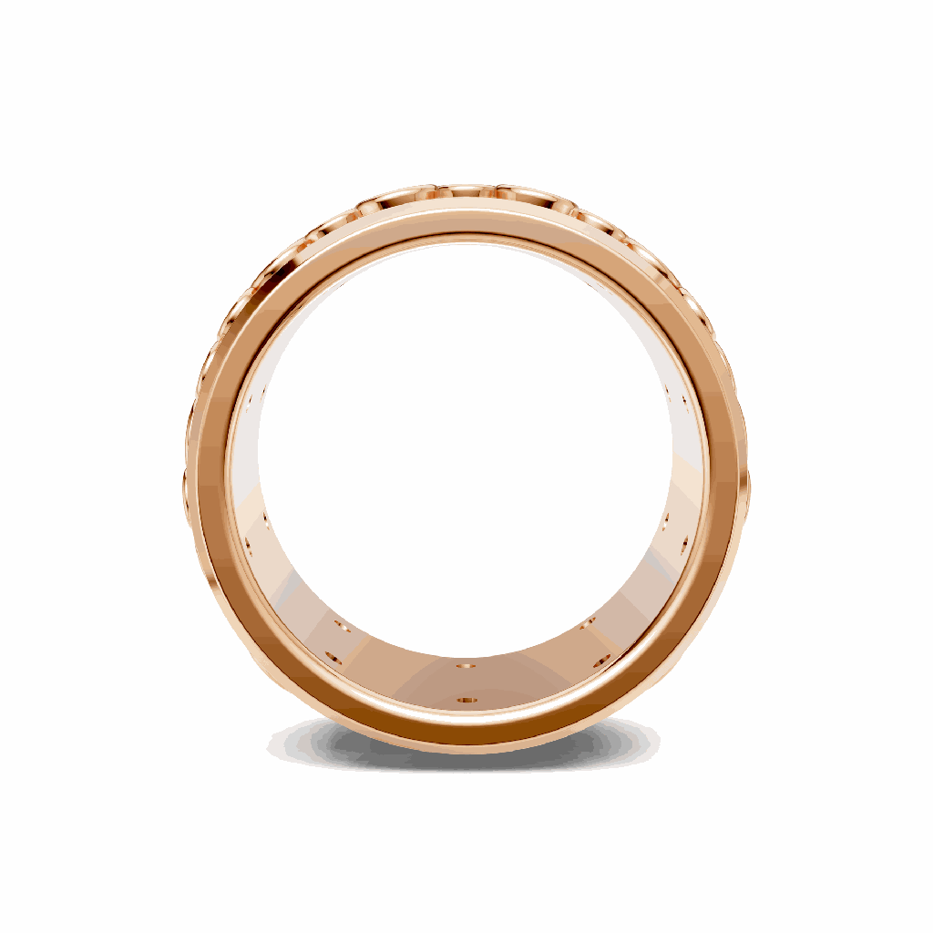 14K Rose Gold Celestial Orbit Ring Side Band View