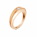 14k Rose Gold Aura Solitaire Band Top Diamond view