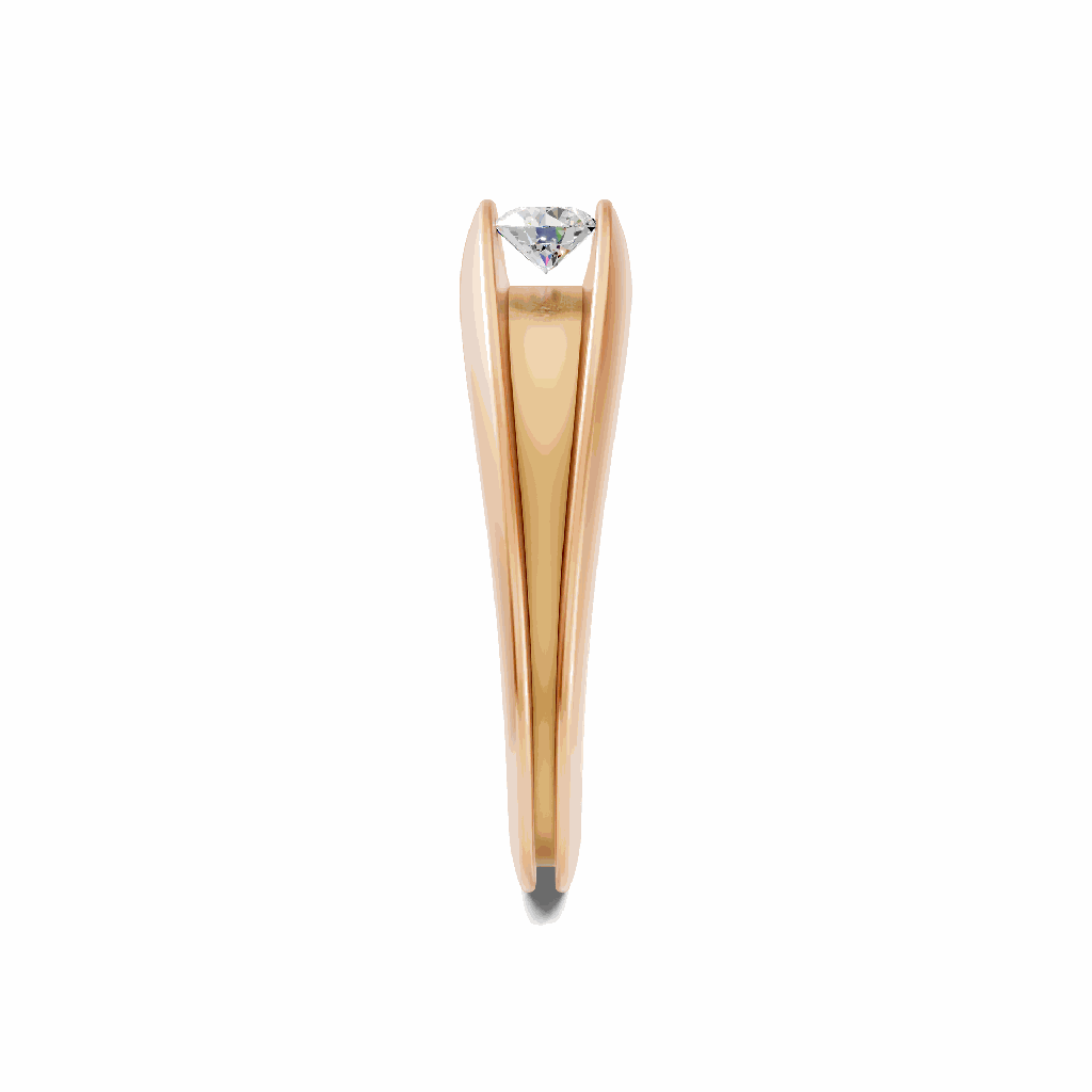 14k Rose Gold Aura Solitaire Band side view