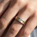 14k Rose Gold Aura Solitaire Band Wear on Hand look