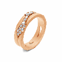 14k Rose Gold Aurora Wave Band Top Side Angle View