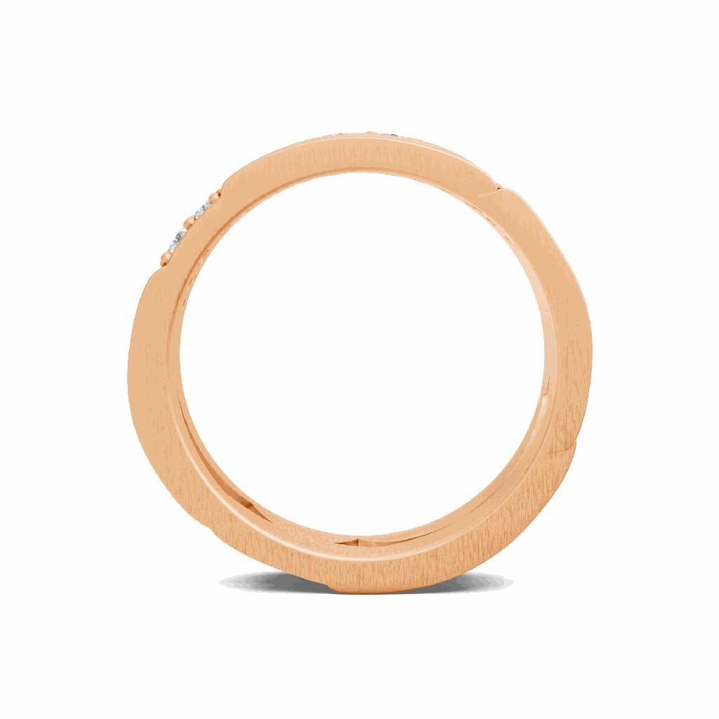 14k Rose Gold Aurora Wave Band View