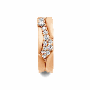 14k Rose Gold Aurora Wave Band Diamond Look