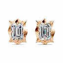 14K Rose Gold Apex Diamond Studs front perspective view showing the sharp geometric diamond setting