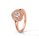 Rose Gold Floral Wheel Diamond Ring Top angle view