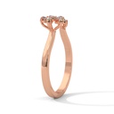 Rose Gold Open Cut Diamond Studded Floral Ring side Angle view