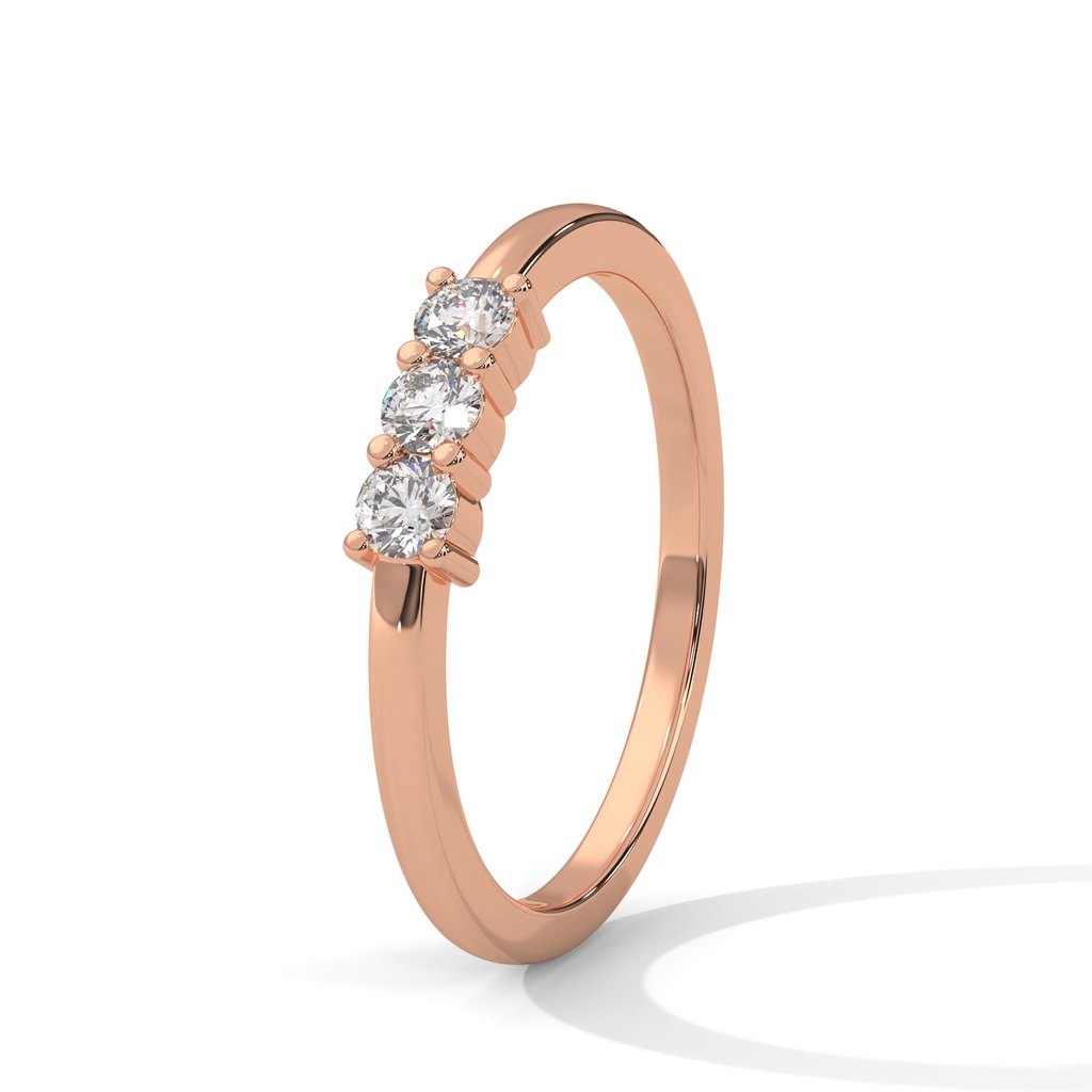 Rose Gold Evrin Diamond Ring Top Angle Design