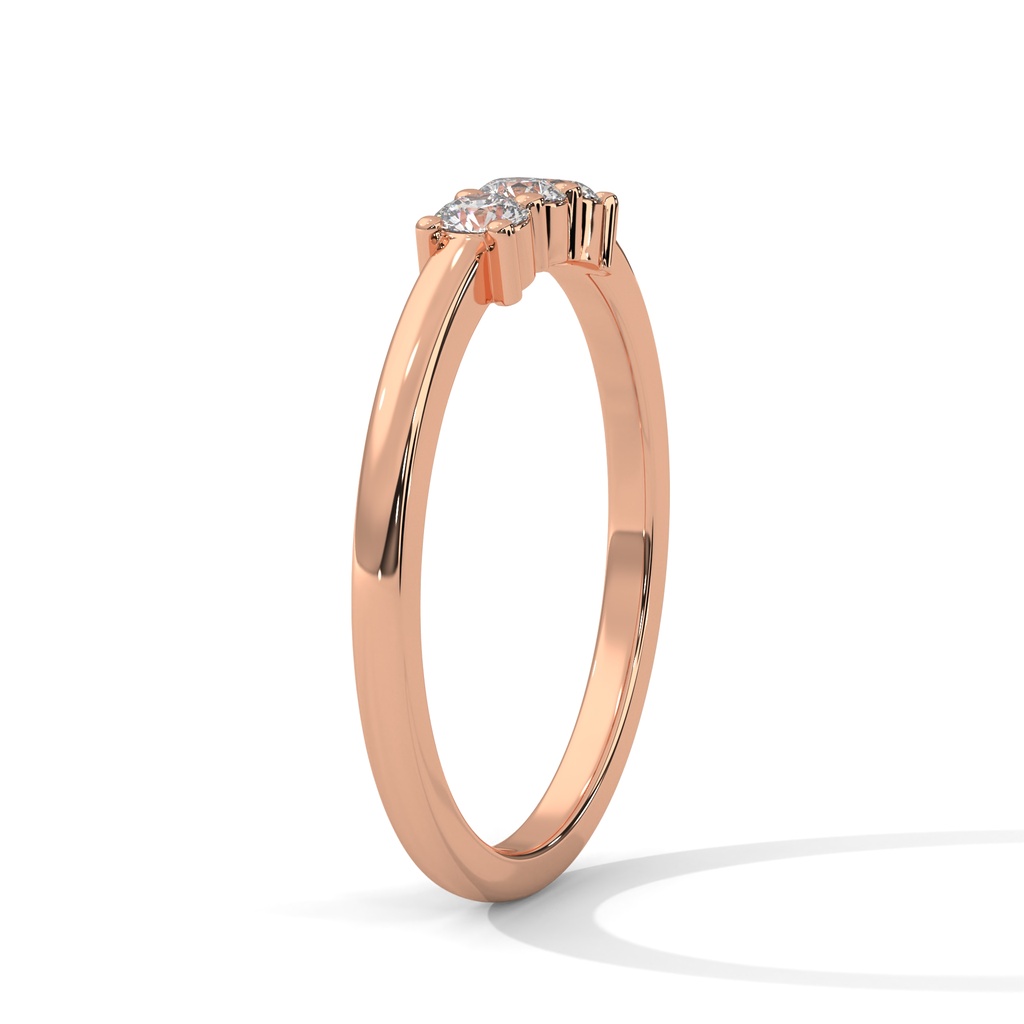 Rose Gold Evrin Diamond Ring Side Angle