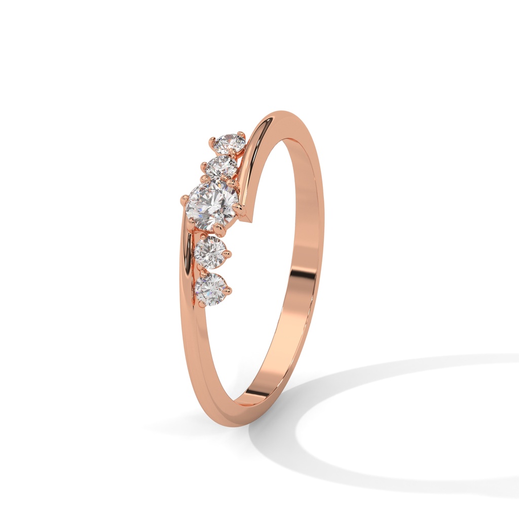 Lilac Bloom Diamond Ring Top Angle(Rose Gold)