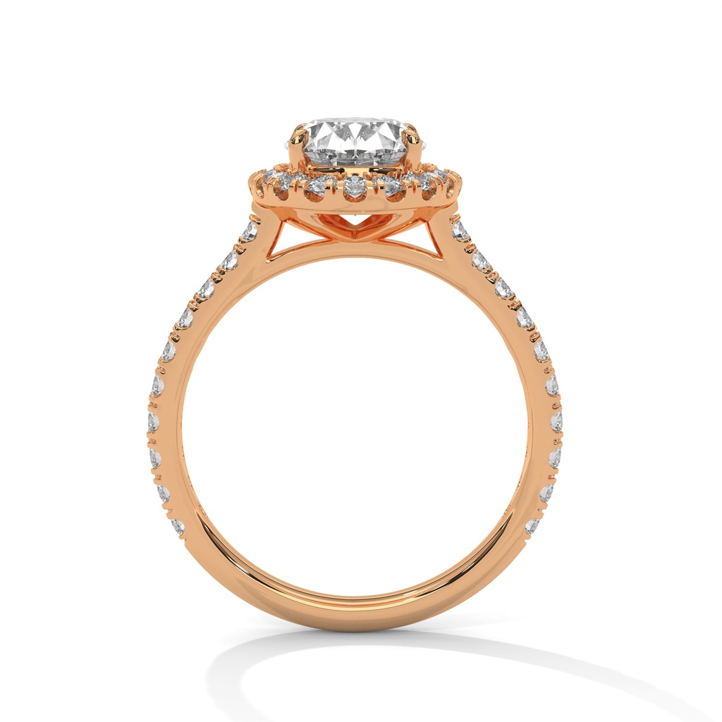 14k Rose Gold La Couronne Diamond Ring side view